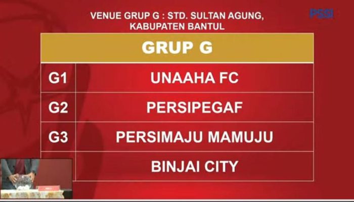Unaaha FC Masuk Grup G Piala Presiden 2026,