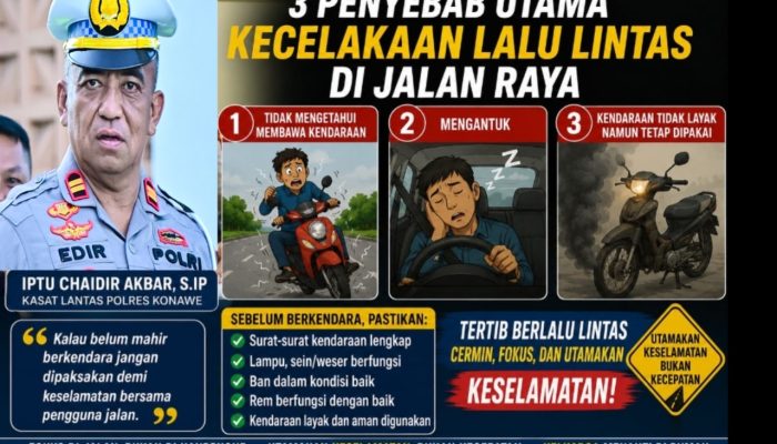 Kasat Lantas Polres Konawe Ungkap Tiga Penyebab Utama Kecelakaan
