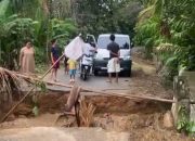 Jembatan Penghubung Desa Asaki–Kelurahan Lambuya Putus Diterjang Banjir, Aktivitas Warga Terganggu