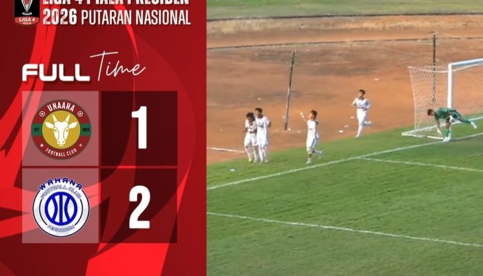 Takluk 1-2 dari Wahana FC, Unaaha FC Gagal Kunci Tiket 8 Besar Liga 4 Piala Presiden 2026