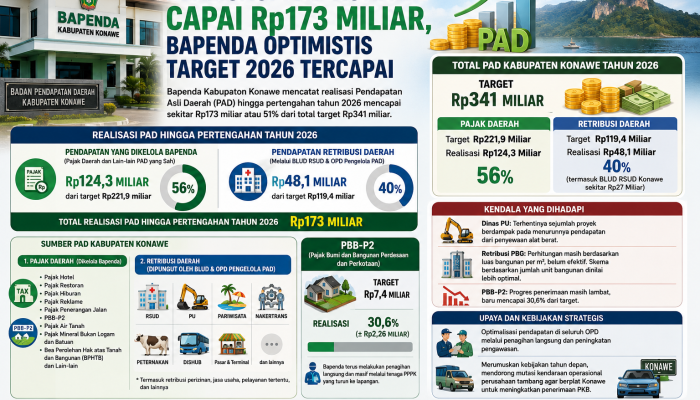 Bapenda Optimistis Target 2026 Tercapai, Realisasi Semester 1 Capai Rp173 Miliar