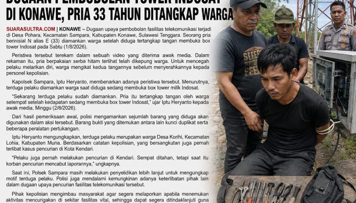 Diduga Hendak Bobol Box Tower Indosat Pria Asal Muna Diamankan di Konawe
