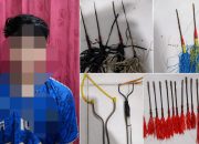 Seorang Pria di Kendari Ditangkap, Polisi Amankan Puluhan Mata Busur di Kamar Indekos